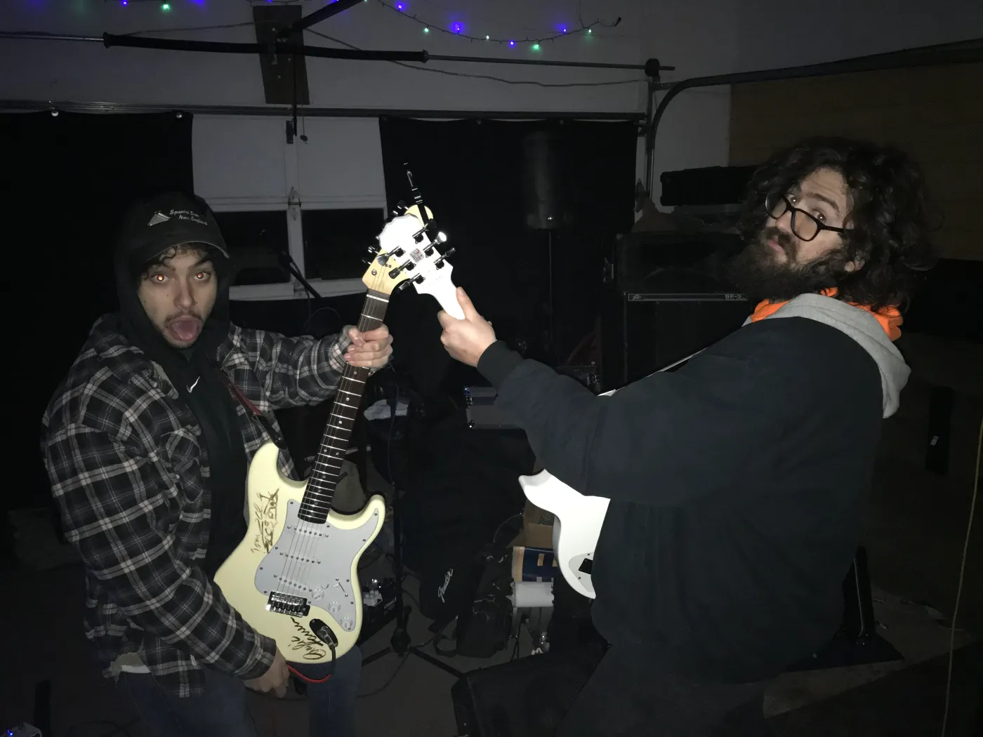 Wizards mid battle in the Action Garage